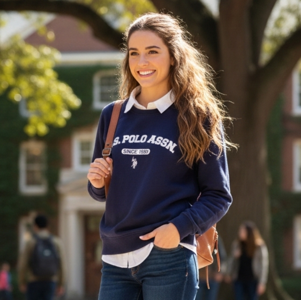 U.S. Polo Assn. Women's Navy Logo Sweatshirt